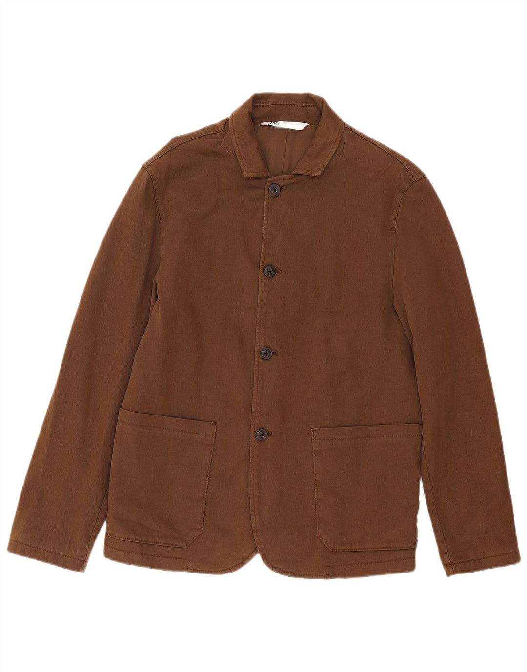 Zara Mens Bomber Jacket UK 36 Pequeno Algodão Marrom