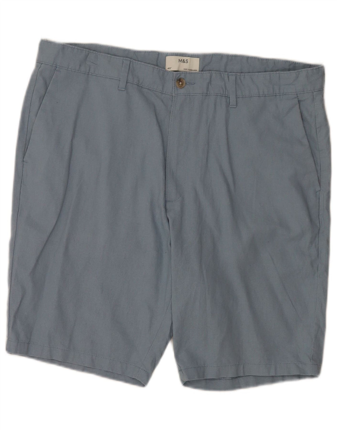 Shorts Chino Masculino Marks & Spencer W40 XL Linho Azul