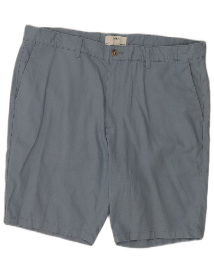 Shorts Chino Masculino Marks & Spencer W40 XL Linho Azul