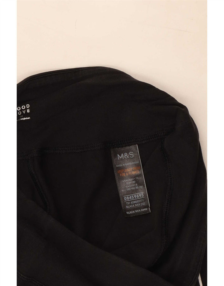 Leggings femininos Marks & Spencer UK 12 algodão preto médio