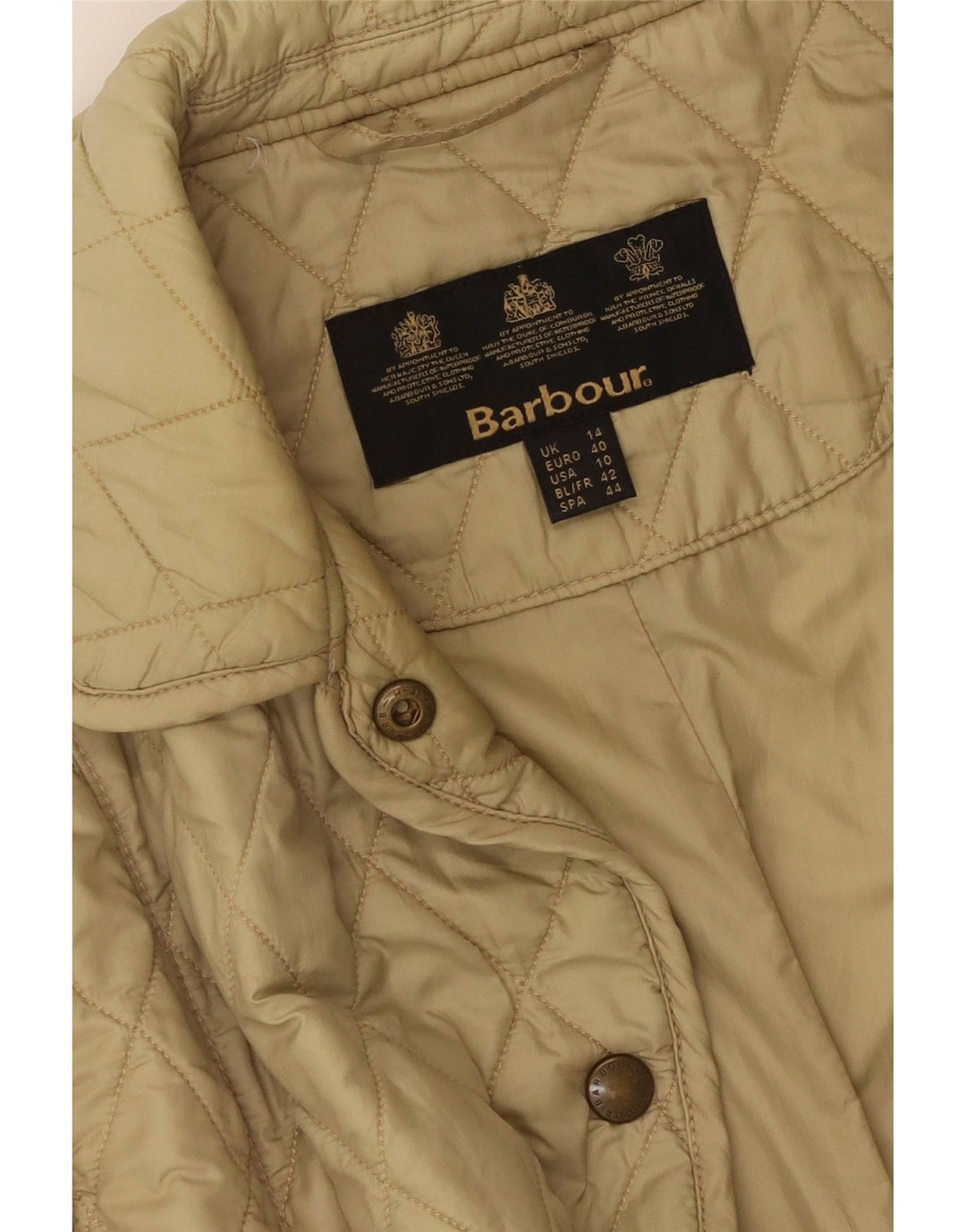 Jaqueta acolchoada feminina Barbour UK 14 grande verde