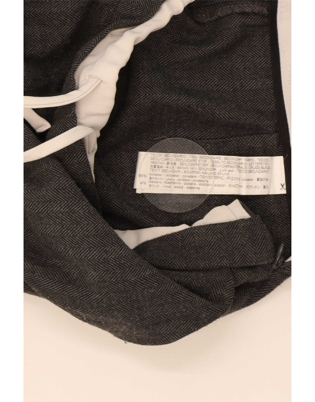 Calça feminina Zara Loose Fit médio W30 L30 cinza espinha de peixe poliéster