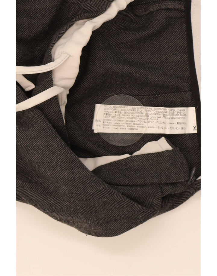 Calça feminina Zara Loose Fit médio W30 L30 cinza espinha de peixe poliéster