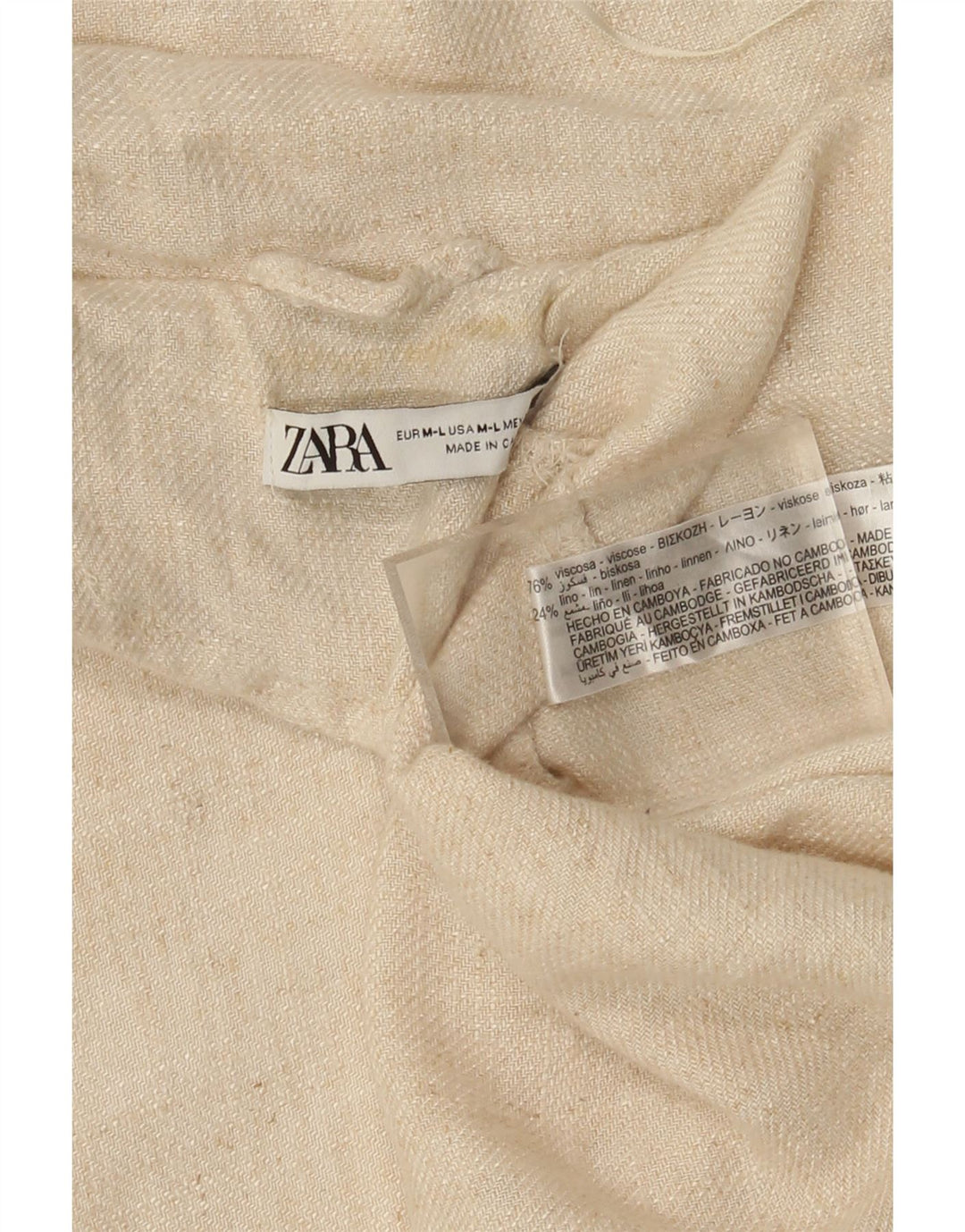 Sobretudo aberto oversized feminino Zara UK 14 médio off white viscose