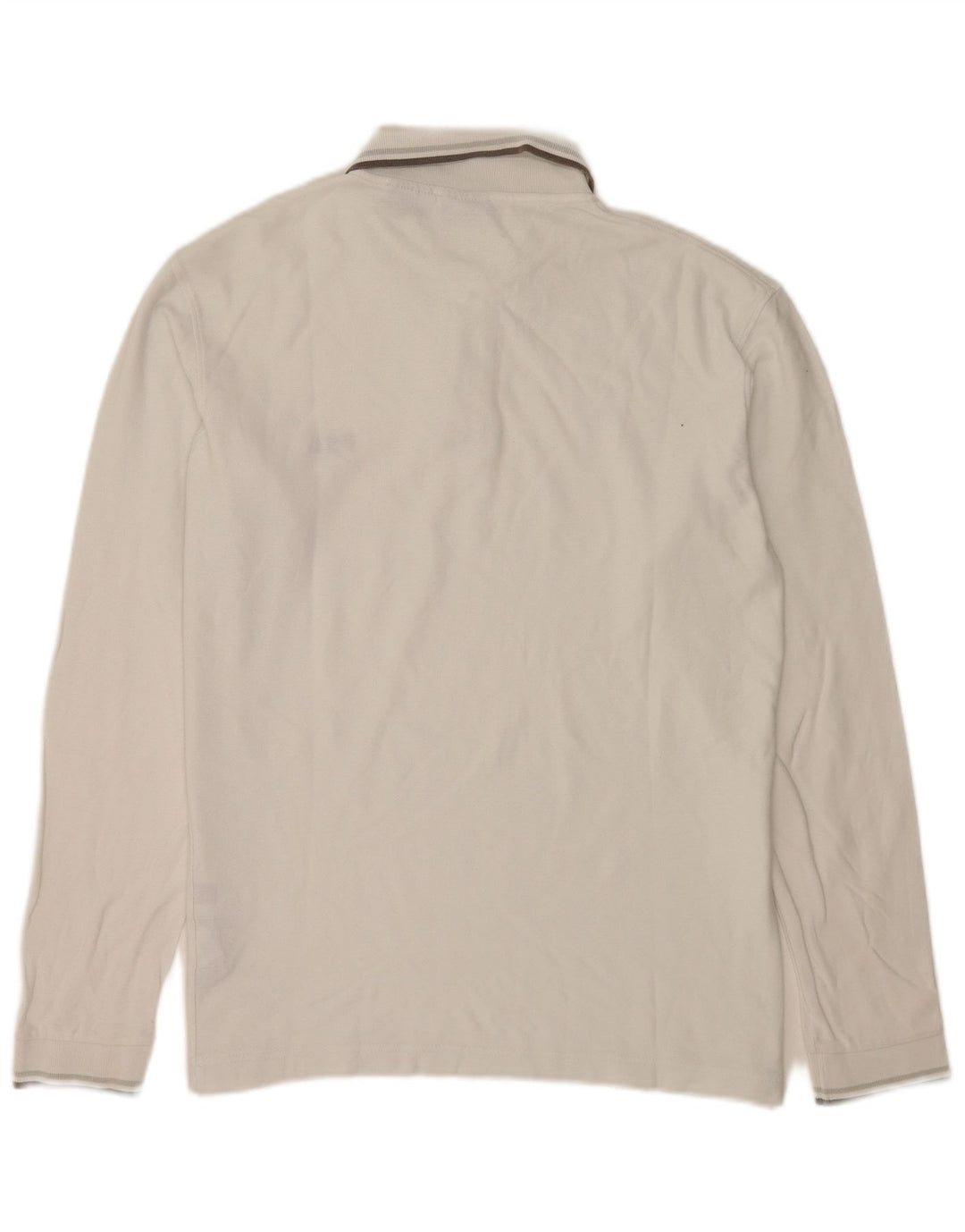 Camisa polo masculina Fila de manga comprida grande algodão branco