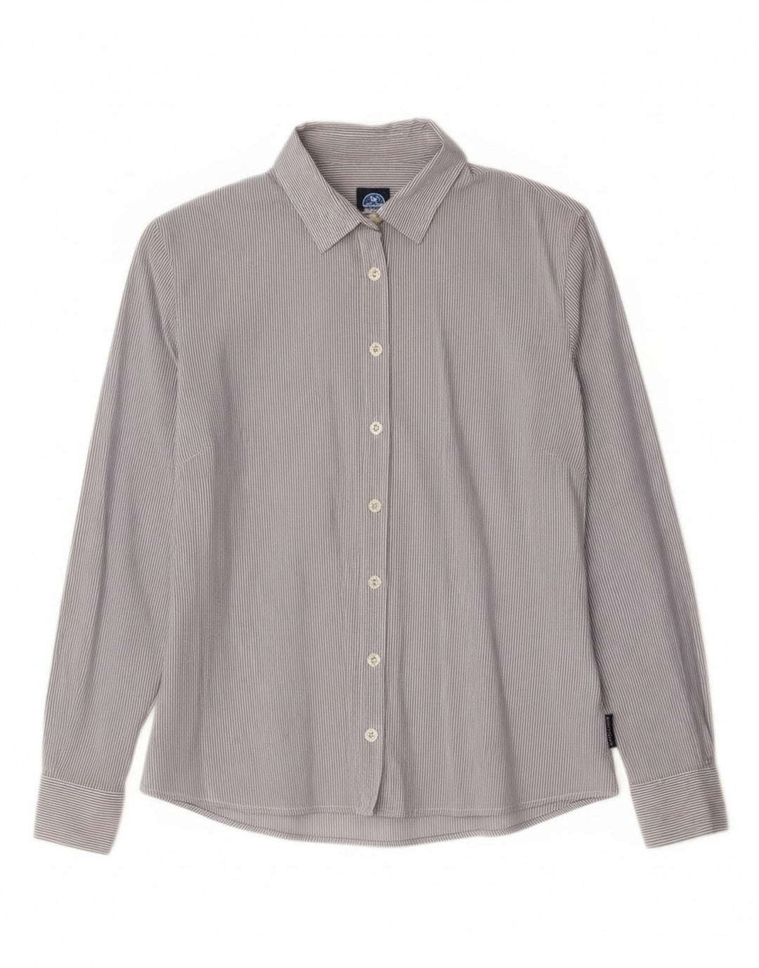 Camisa feminina North Sails UK 10 algodão listrado azul pequeno