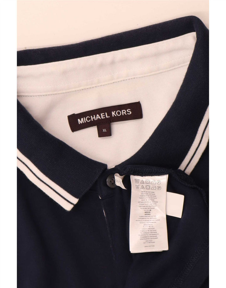 Camisa polo masculina regular Michael Kors XL azul marinho algodão