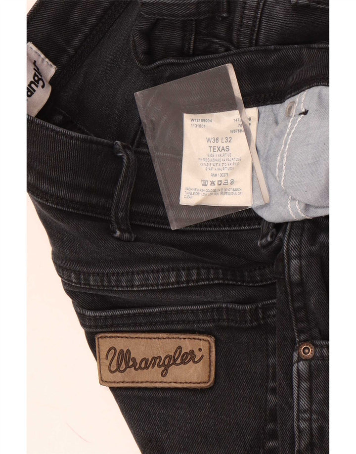 Wrangler Masculino Texas Straight Jeans W36 L32 Algodão Preto