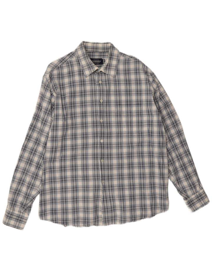 Camisa masculina Carrera tamanho 43/44 XL xadrez azul