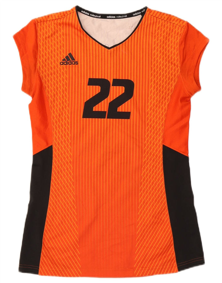 Adidas Womens Climacool Graphic Top Manga Longa Reino Unido 10 Pequeno Laranja