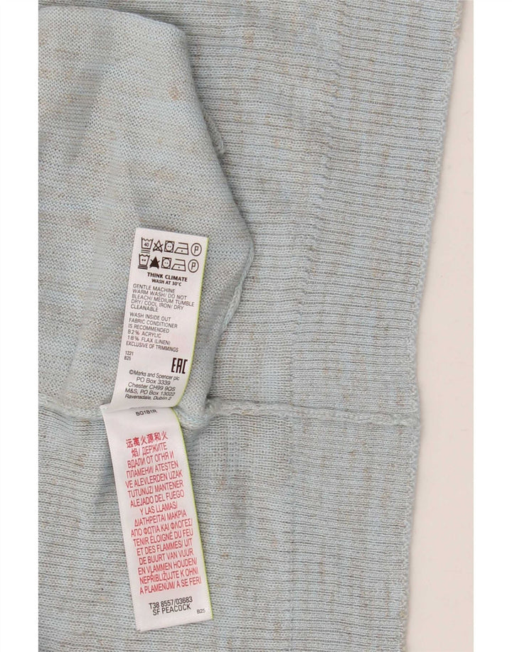 Suéter cardigã feminino grande Marks & Spencer UK 16 grande azul manchado