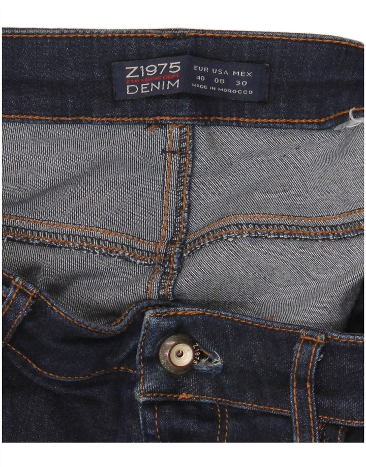 Zara Calça Jeans Feminina Flared EU 40 Médio W30 L32 Azul Marinho