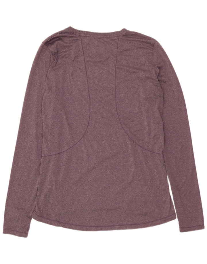 Top feminino Reebok manga comprida UK 16 grande algodão roxo