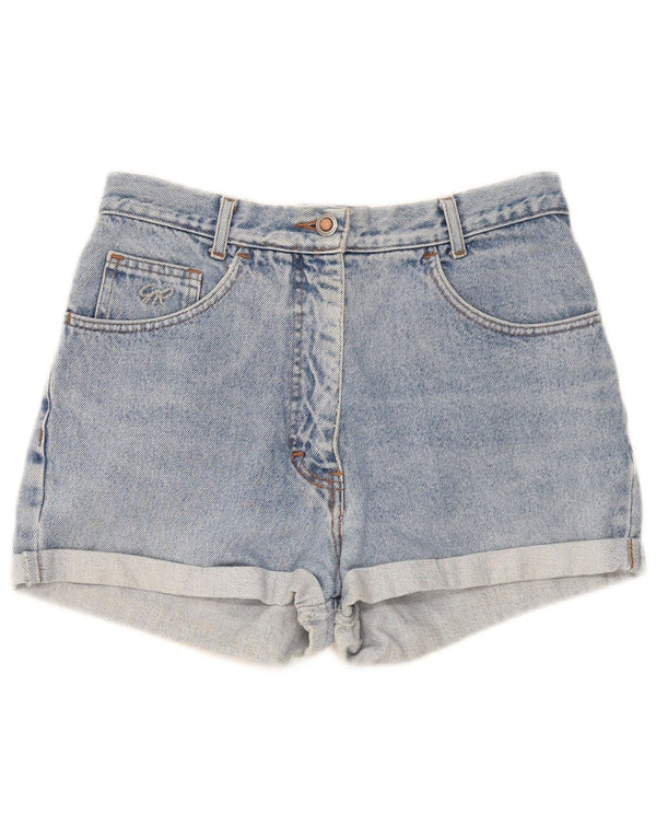 Shorts jeans feminino vintage W30 algodão azul médio
