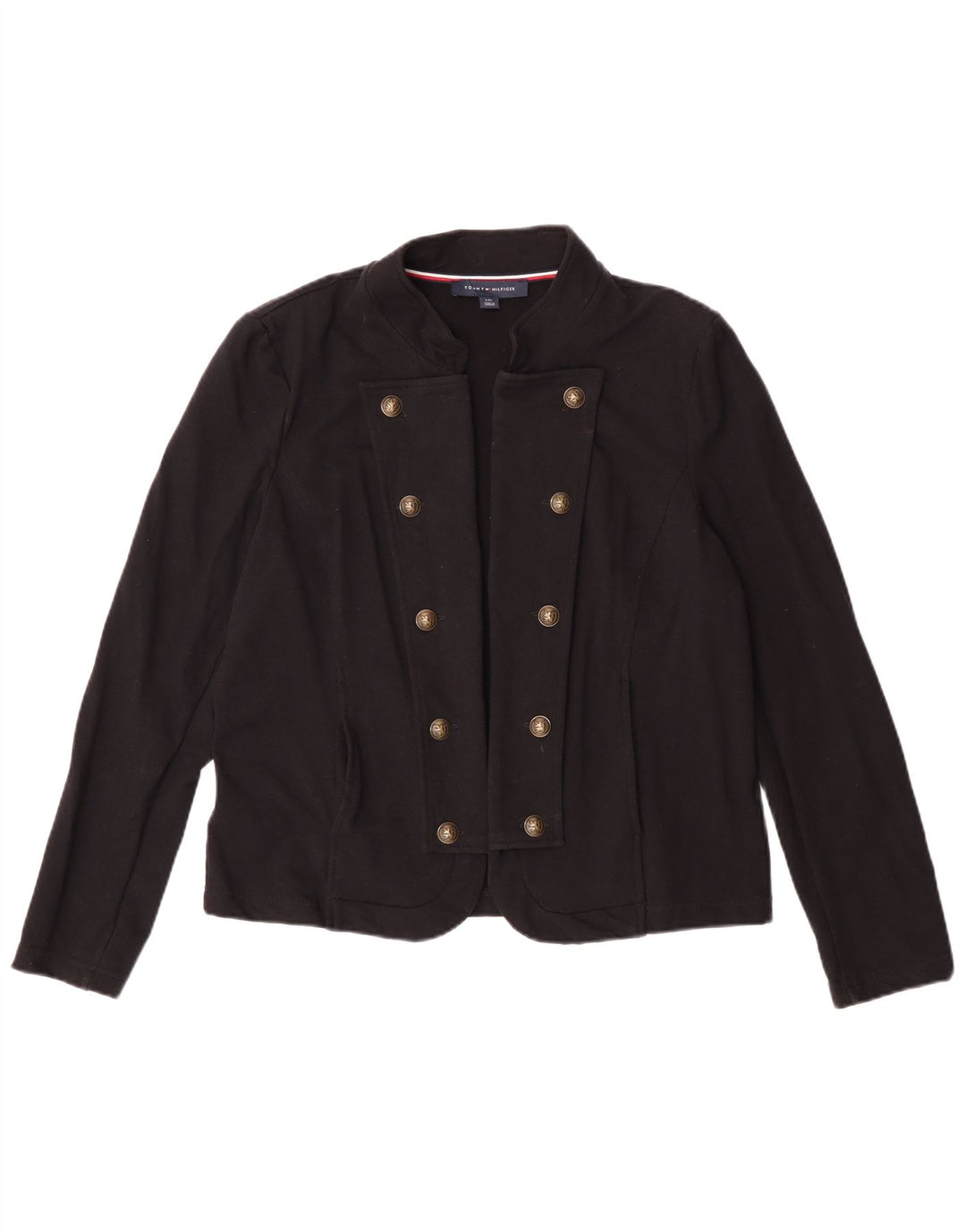 Cardigan feminino Tommy Hilfiger UK 16 grande algodão preto