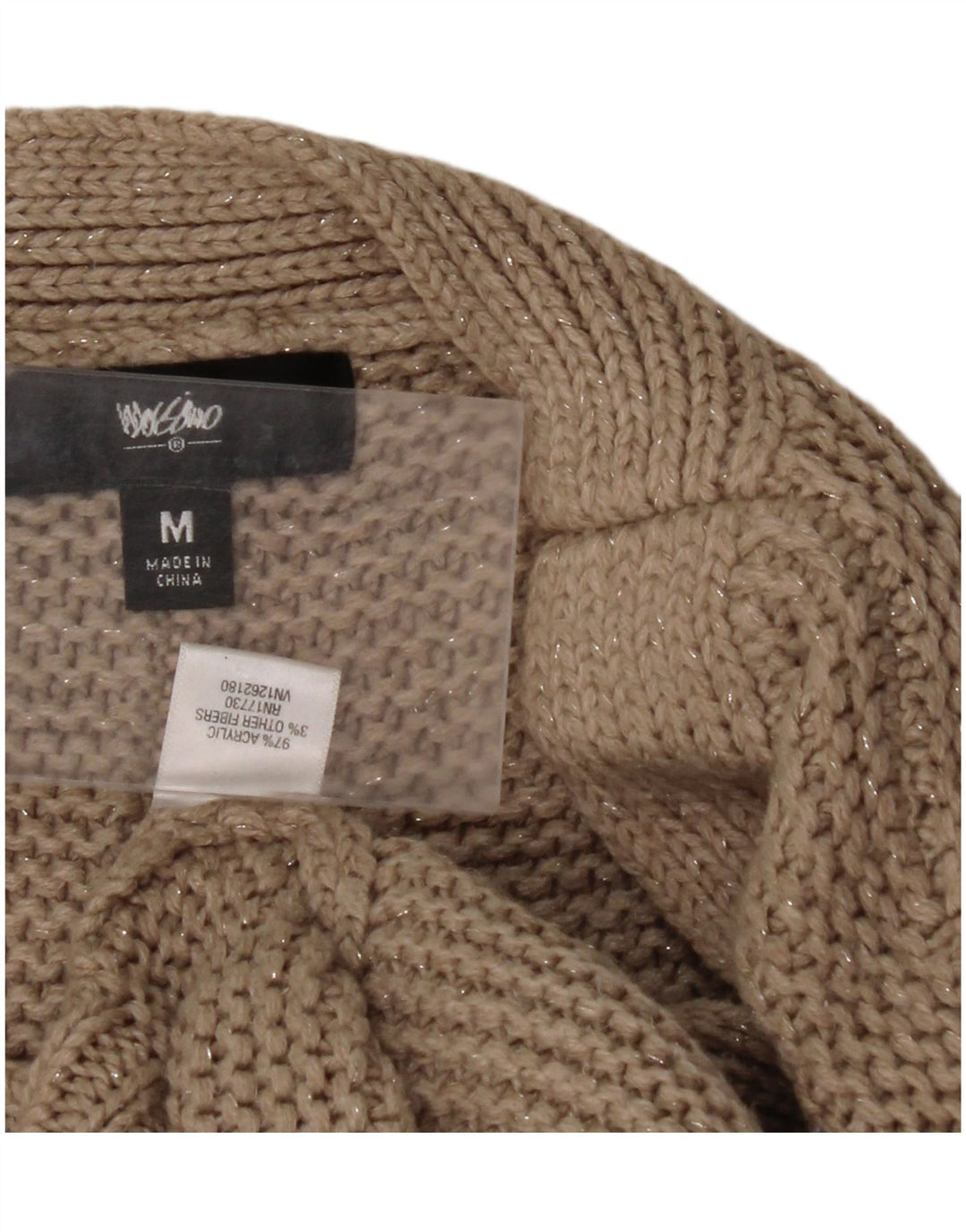 MOSSIMO Suéter feminino oversized com gola canoa Reino Unido 14 médio bege