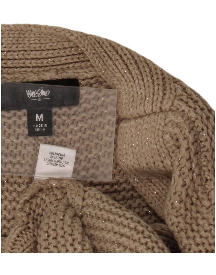 MOSSIMO Suéter feminino oversized com gola canoa Reino Unido 14 médio bege