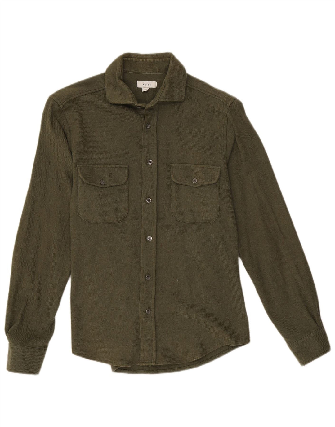 Camisa masculina Reiss pequena algodão cáqui