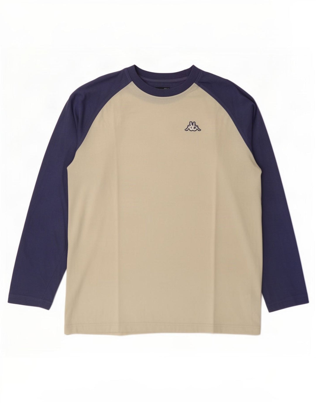Kappa Mens Top Manga Longa Grande Off White Algodão Colorblock