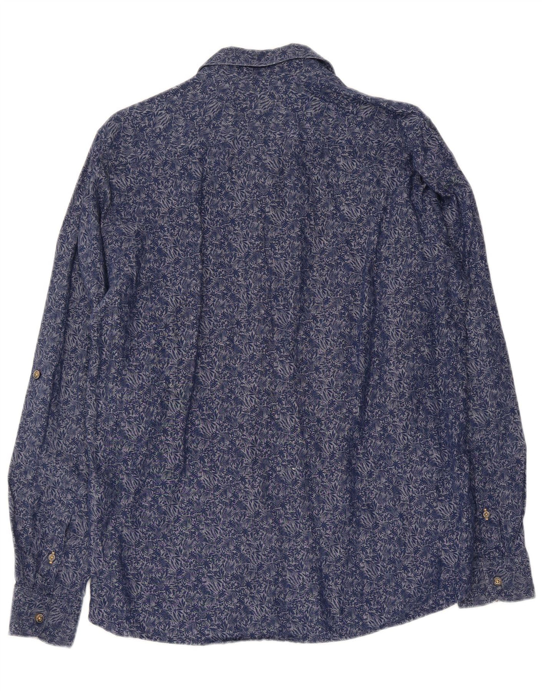 Camisa masculina TED BAKER tamanho 4 grande algodão floral azul marinho