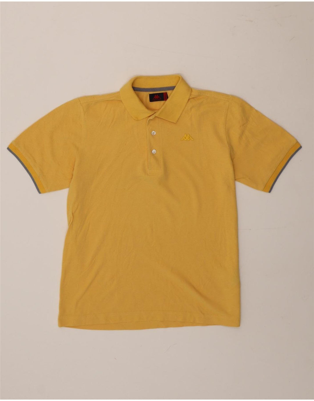 Camisa polo masculina Kappa pequena algodão amarelo
