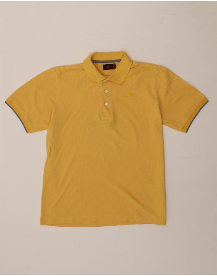 Camisa polo masculina Kappa pequena algodão amarelo