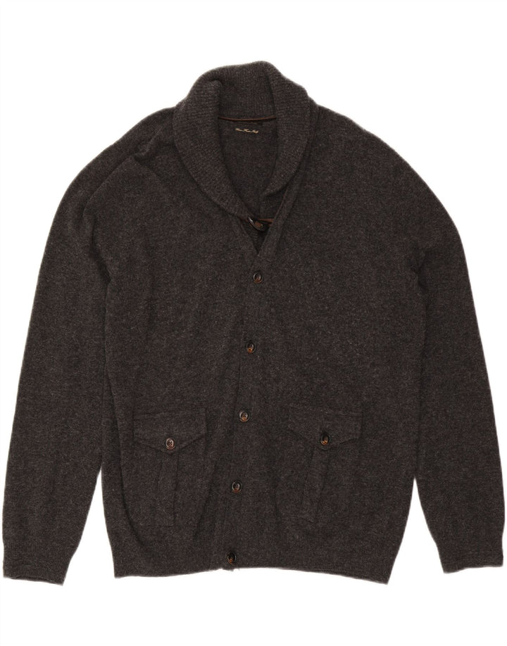 Suéter cardigã masculino MASSIMO DUTTI grande cinza