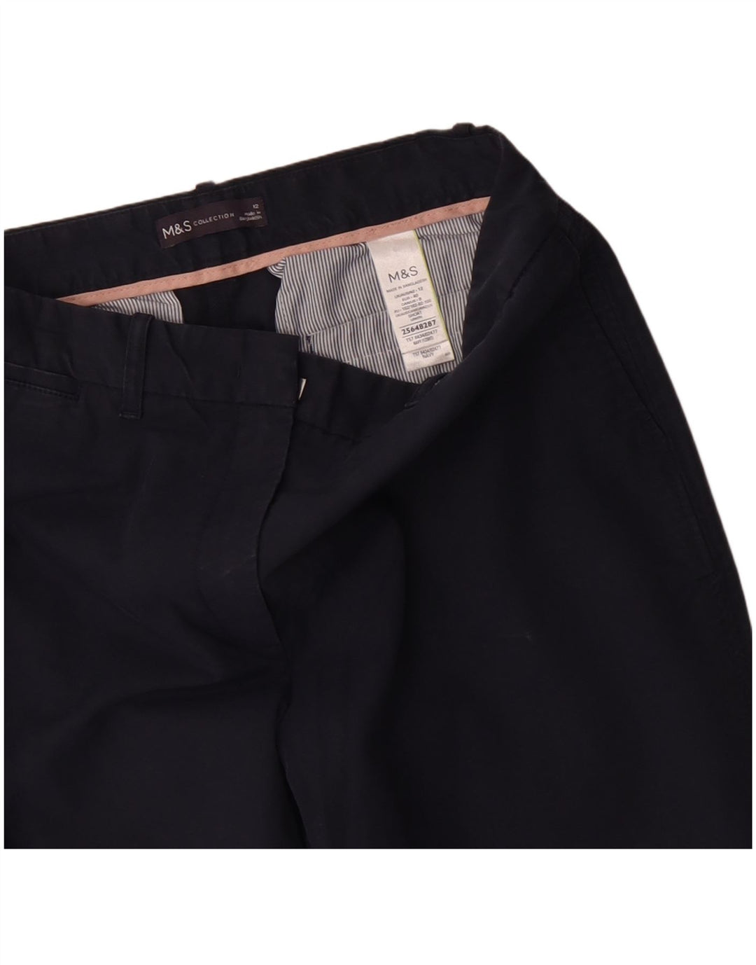 Calça Chino Feminina Marks & Spencer Reino Unido 12 Médio W30 L26 Azul Marinho
