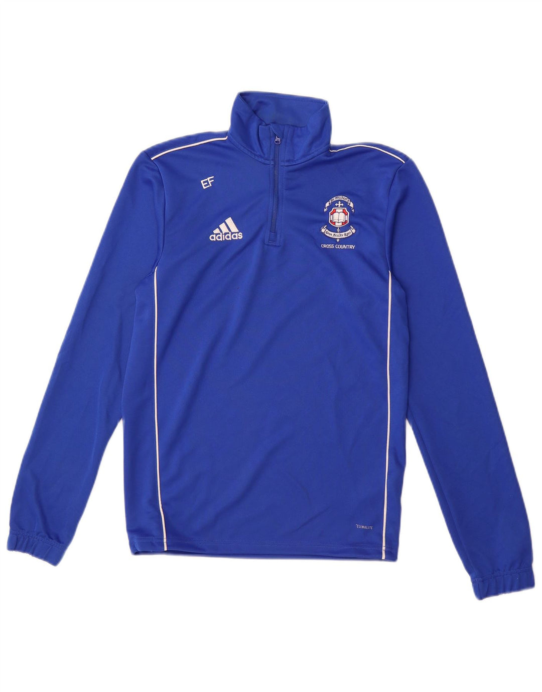 ADIDAS Mens Climalite Zip Neck Pullover Treino Top XS Azul Poliéster