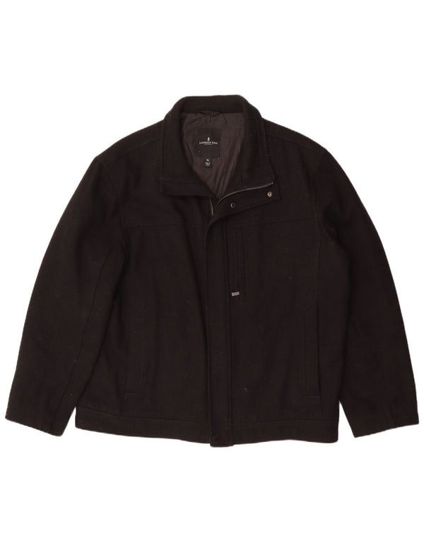 Jaqueta bomber masculina London Fog UK 42 XL lã preta