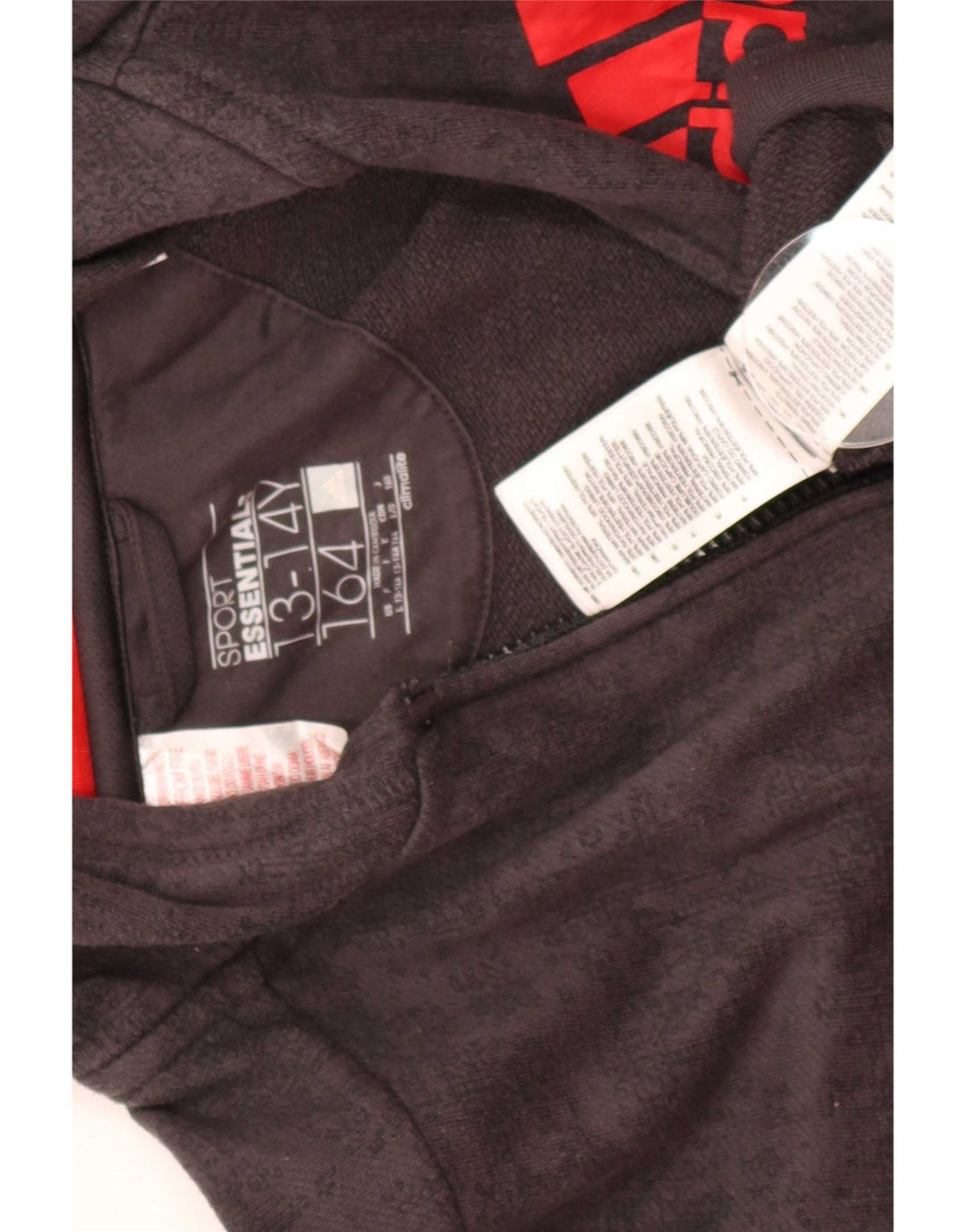 Suéter Adidas Boys Graphic Zip com capuz 13-14 anos cinza poliéster