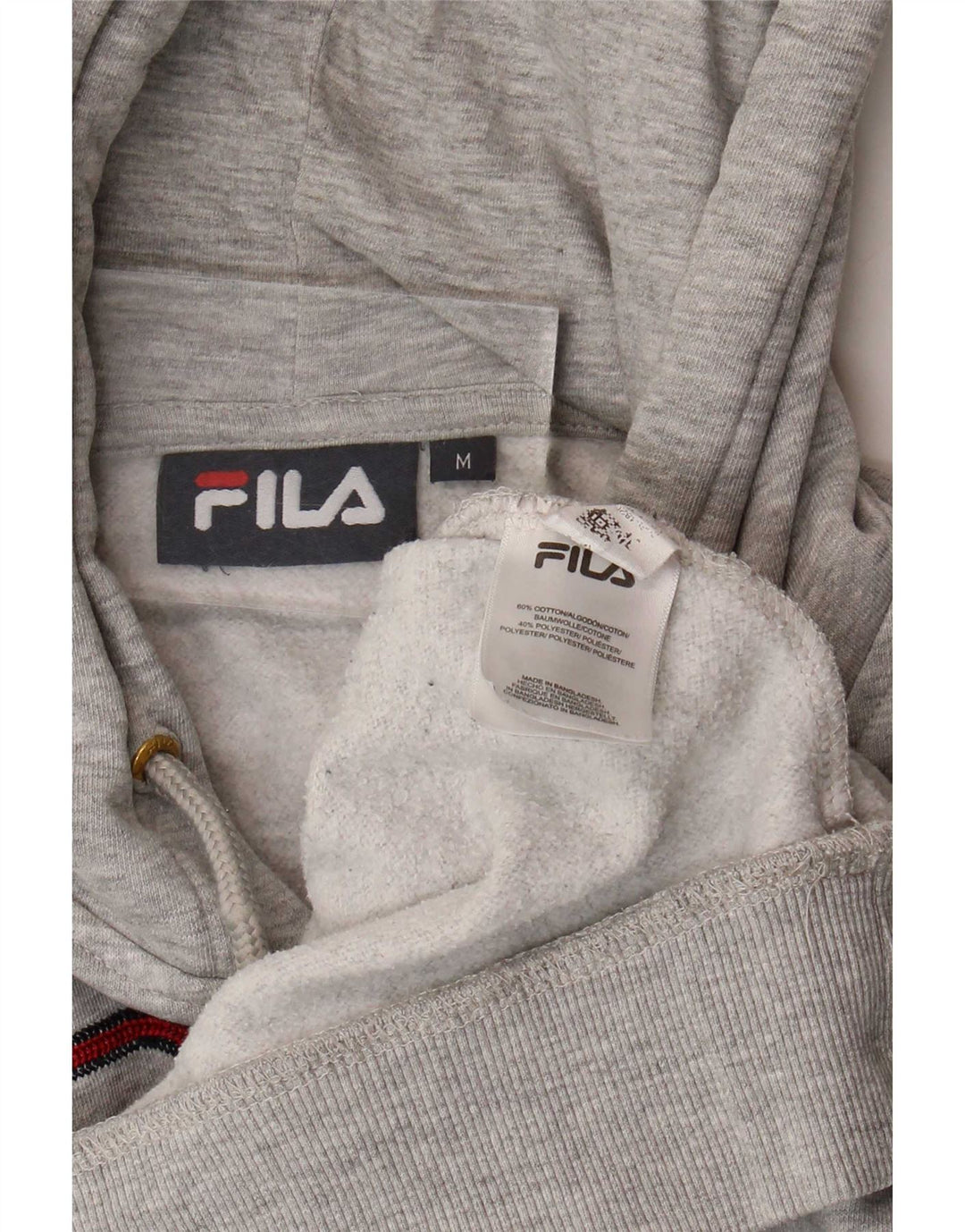 Fila Mens Graphic Hoodie Jumper Médio Algodão Cinza