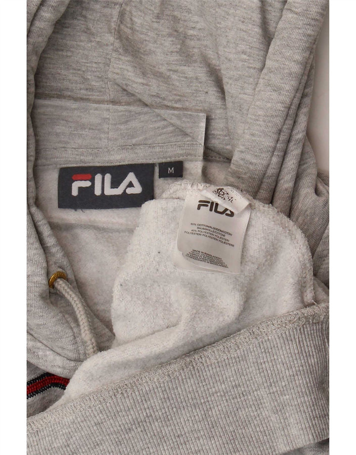 Fila Mens Graphic Hoodie Jumper Médio Algodão Cinza