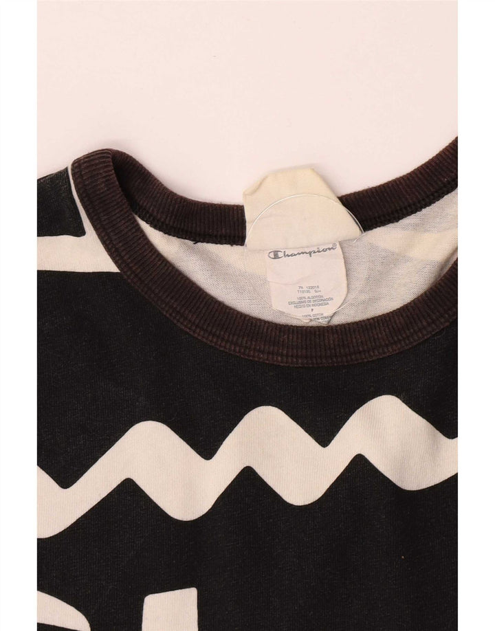 Camiseta gráfica masculina Champion pequena de algodão preto