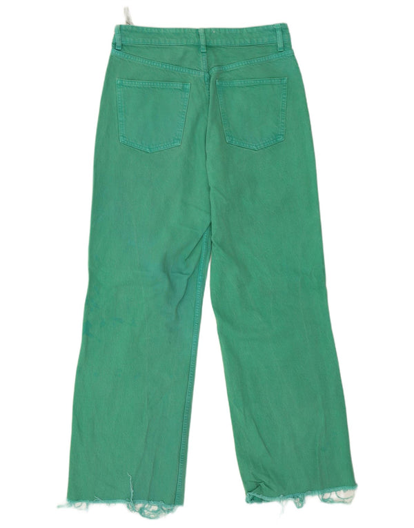 Calça jeans feminina cintura alta Zara EU 40 grande W30 L28 algodão verde