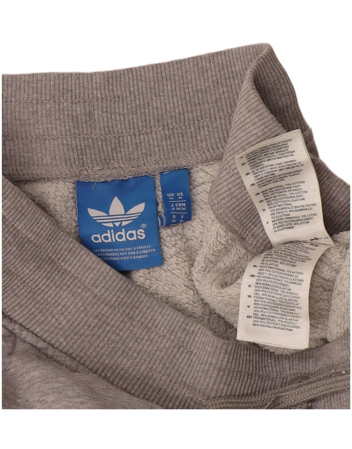 Shorts esportivos masculinos Adidas médio cinza manchado de algodão