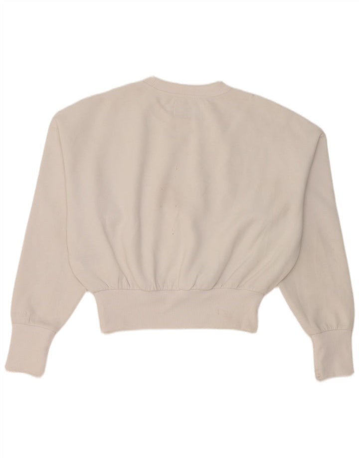 Calvin Klein Jeans feminino oversized moletom jumper UK 14 médio branco