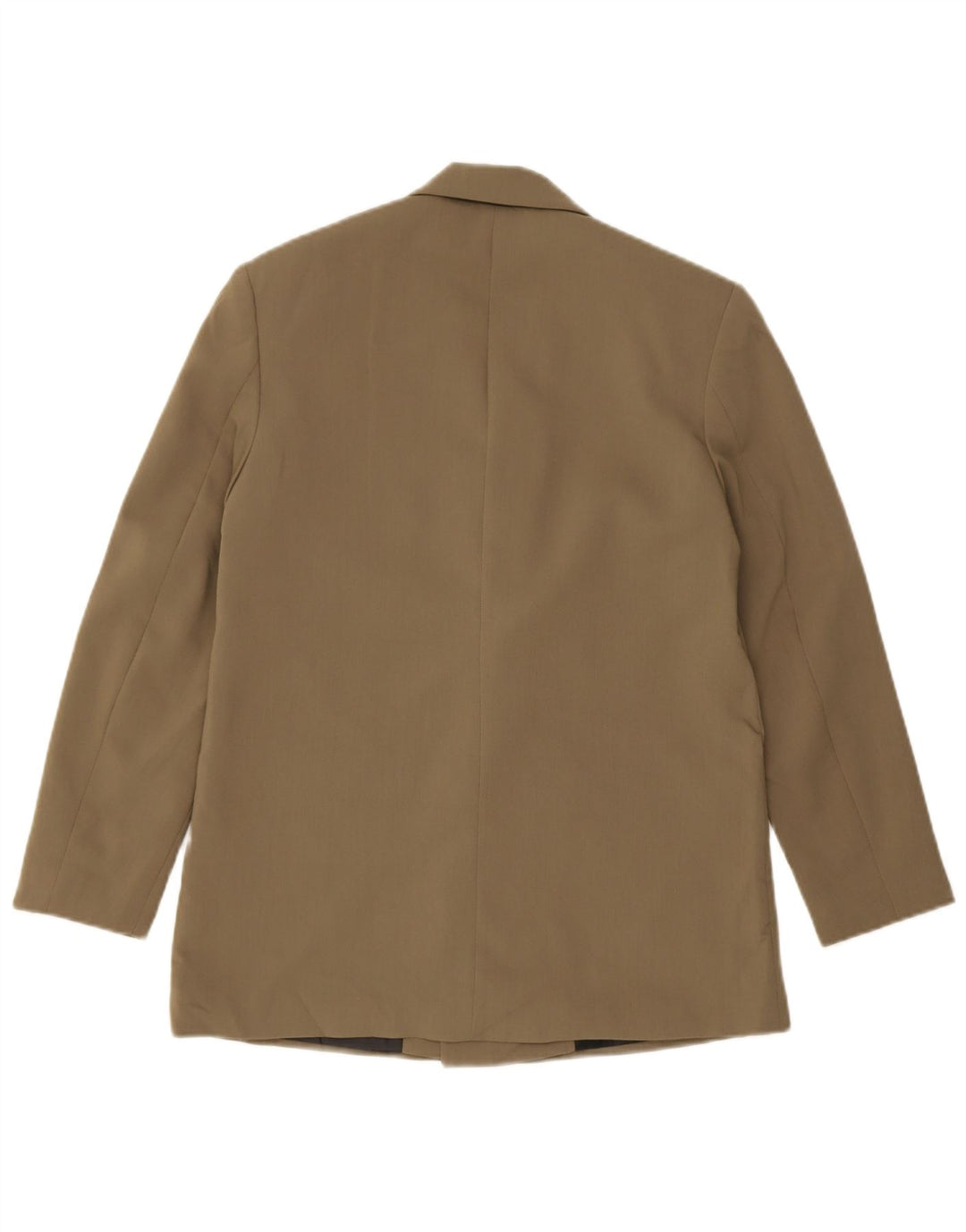 Jaqueta blazer masculina Zara com peito duplo Reino Unido 34 XS cáqui poliéster