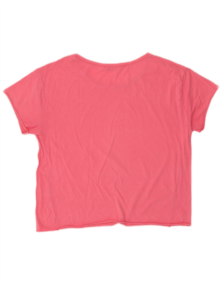Camiseta feminina Zara Trafaluc Top UK 14 rosa médio