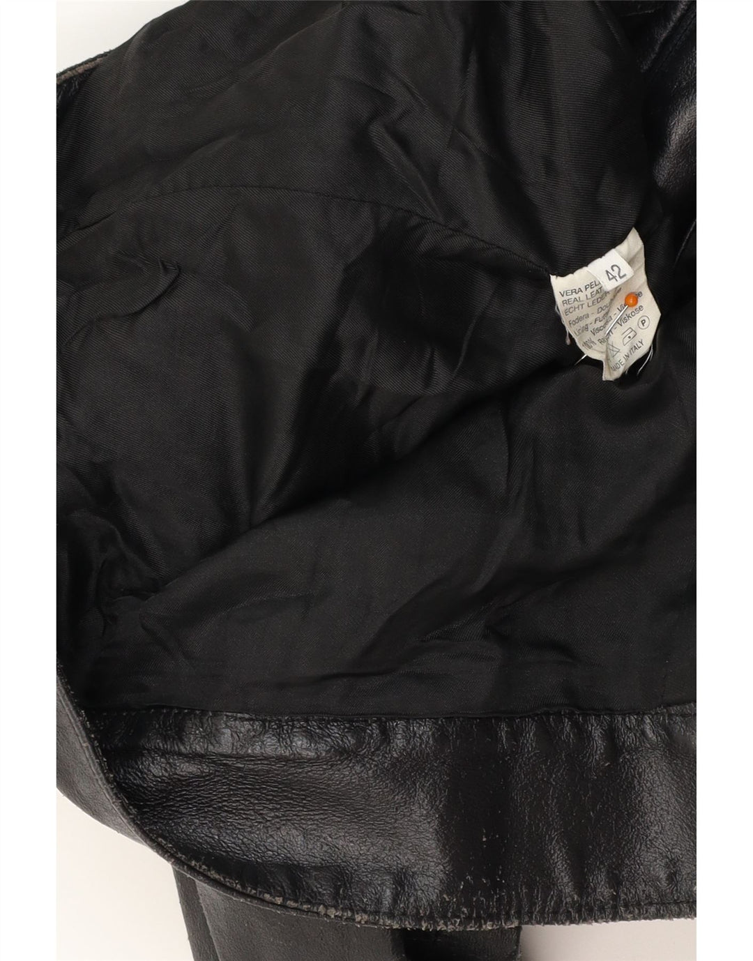 Jaqueta feminina de couro VINTAGE IT 42 couro preto médio