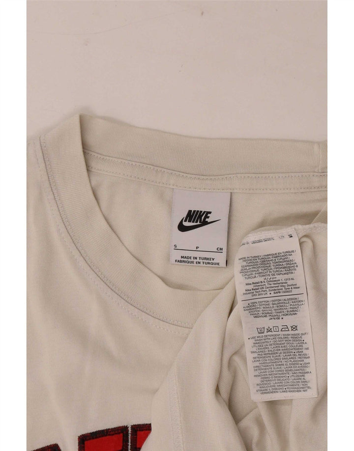 Camiseta Nike masculina gráfica top pequeno algodão listrado branco