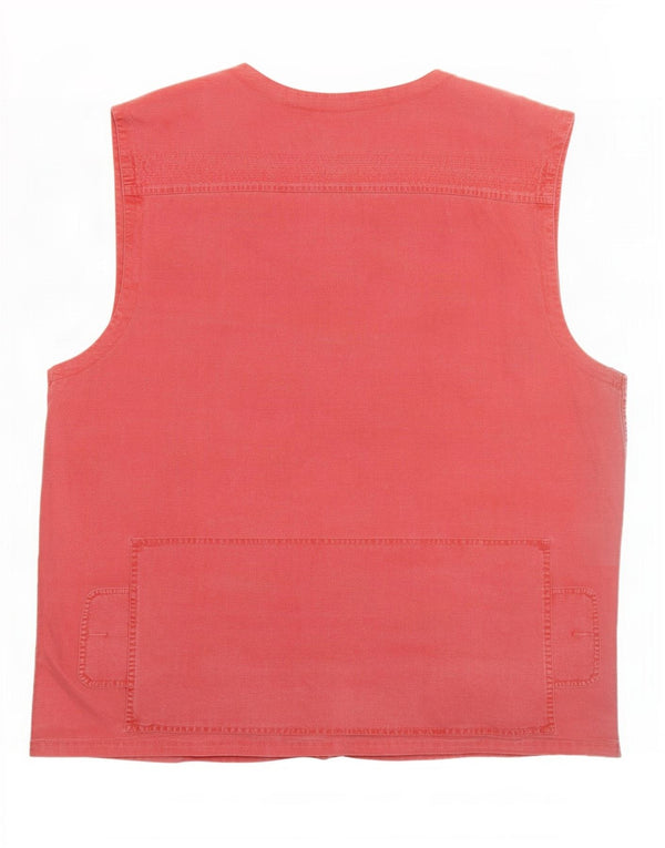 Colete utilitário masculino vintage UK 40 grande algodão vermelho
