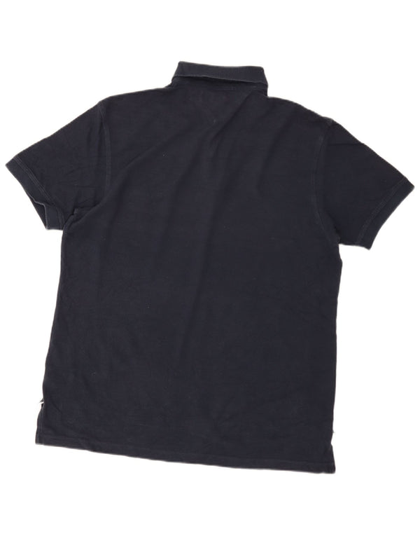 Camisa polo masculina de manga curta Tommy Hilfiger média azul marinho clássica