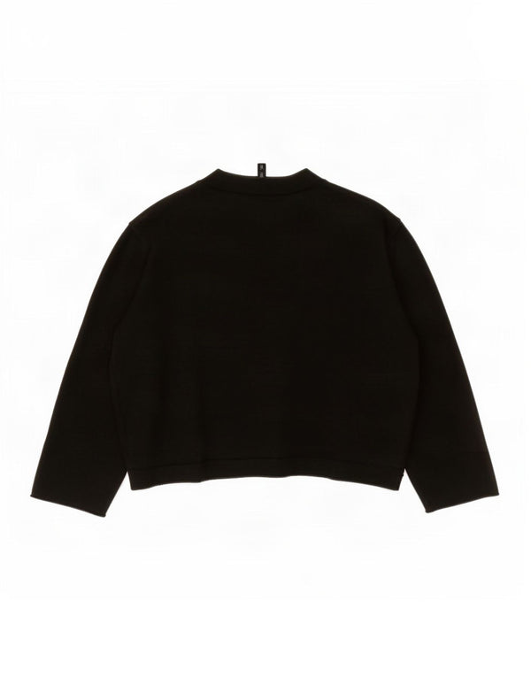Suéter feminino de cardigã aberto com manga 3/4 Phase Eight Reino Unido 16 grande preto