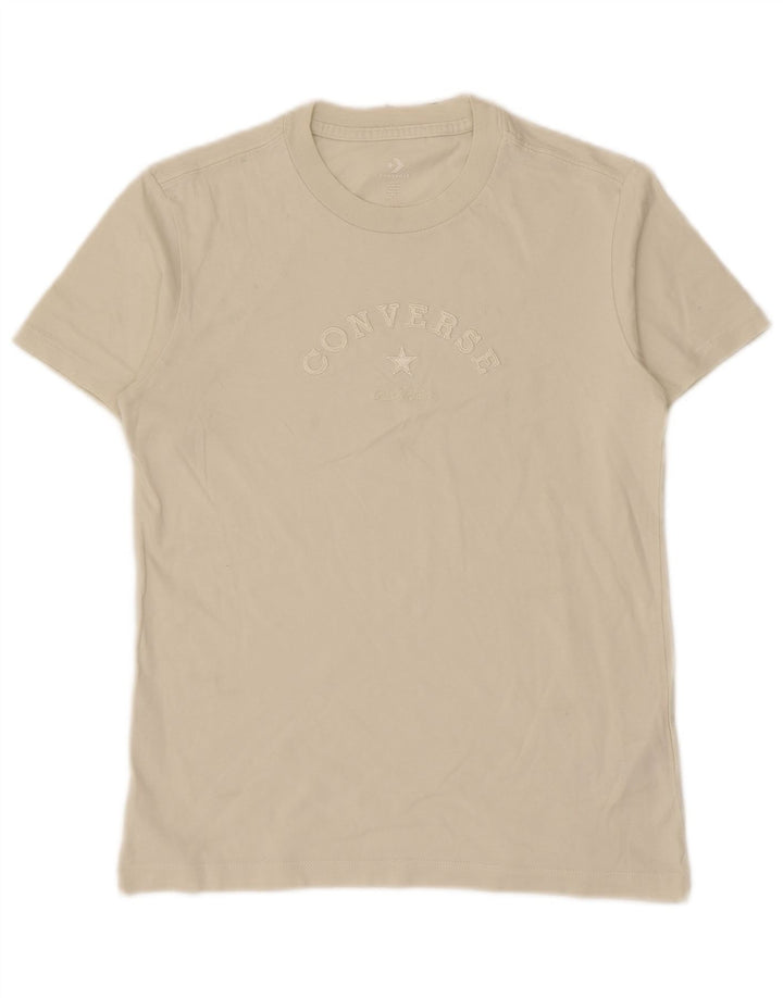 Camiseta feminina Converse Top UK 12 algodão bege médio
