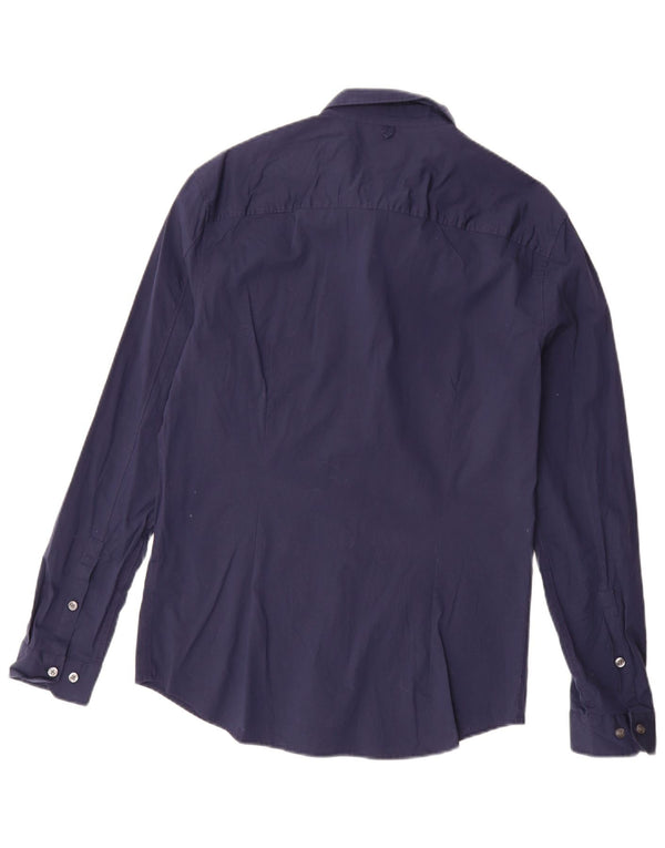 Camisa masculina Tommy Hilfiger Slim Fit grande algodão azul marinho