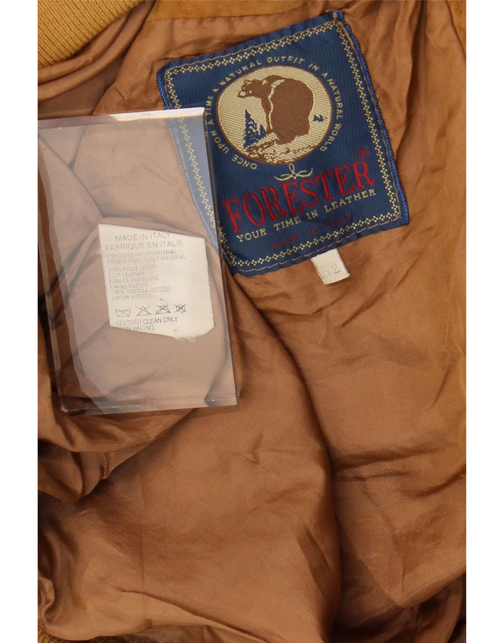 Jaqueta bomber masculina de camurça FORESTER IT 52 XL couro marrom
