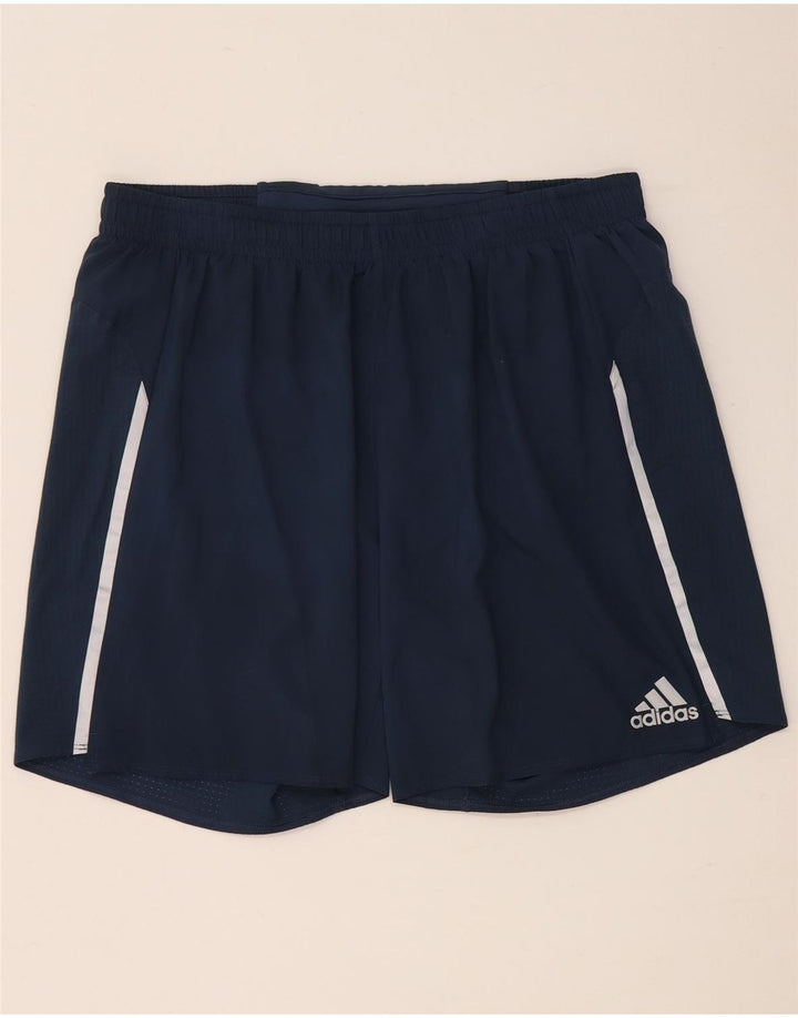 Shorts esportivos masculinos Adidas Aeroready grandes poliéster azul marinho