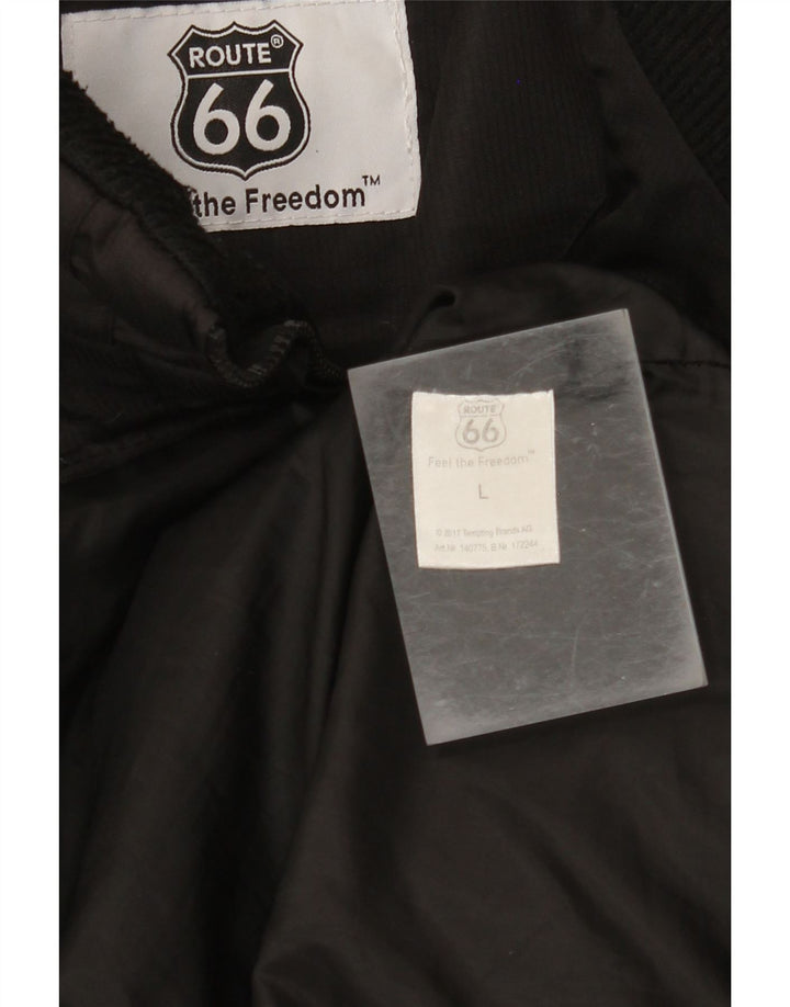 Jaqueta acolchoada masculina ROUTE 66 UK 40 grande poliéster preto