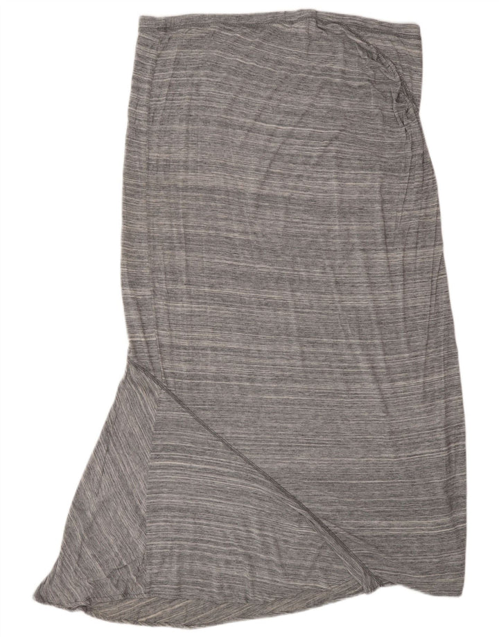 Saia maxi feminina MOSSIMO XL W38 cinza risca de giz rayon